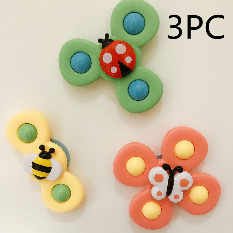 Kids Gyro Insect Sucker Spinner Rattle Bathroom Bath Toys Table Dinner Appease Toys for Baby Toddlers