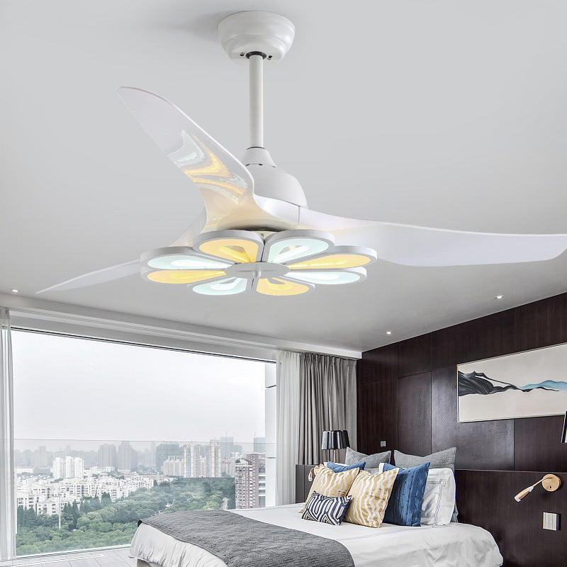 Nordic Modern Simple Frequency Conversion Ceiling Fan Light