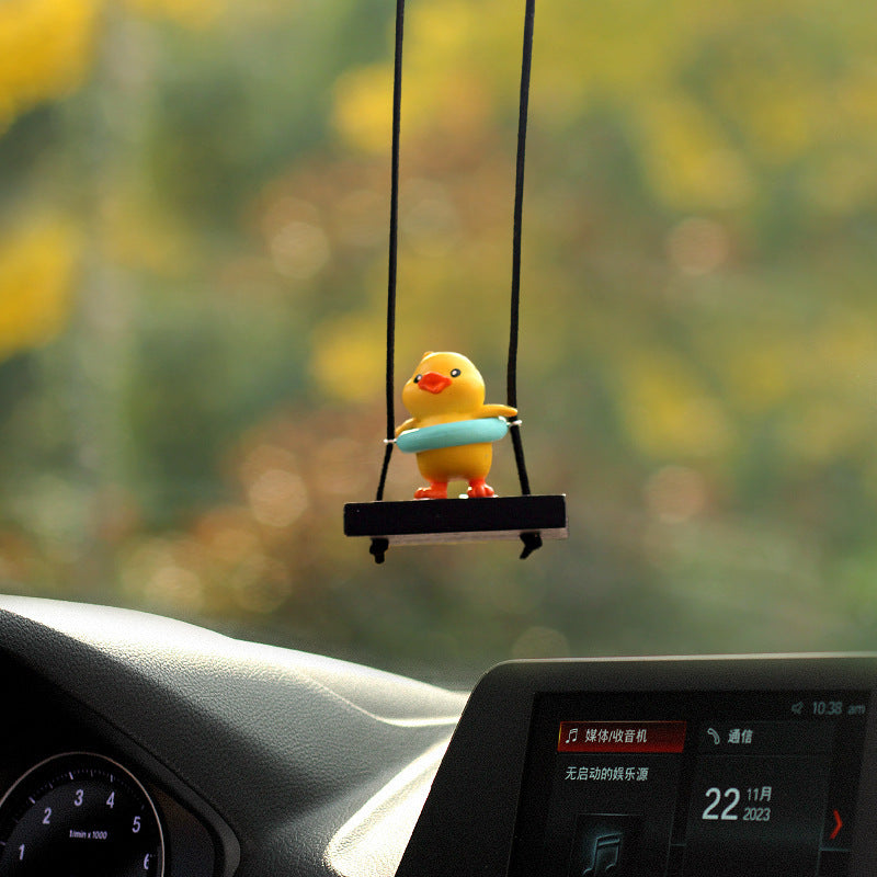 Cute Little Yellow Duck Doll Automobile Hanging Ornament