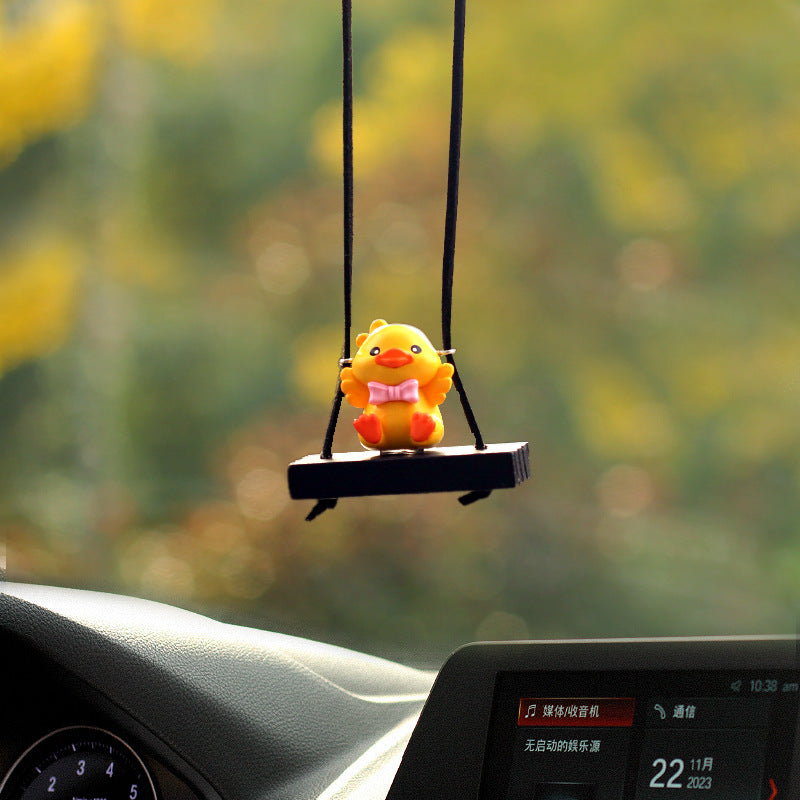 Cute Little Yellow Duck Doll Automobile Hanging Ornament