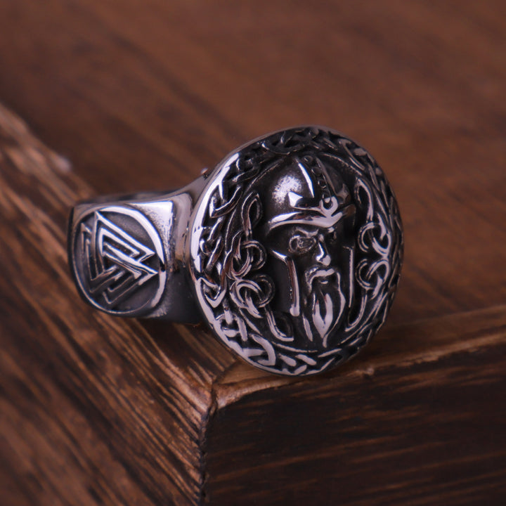 Viking Aoding Celtic Titanium Steel Ring Nordic Rune