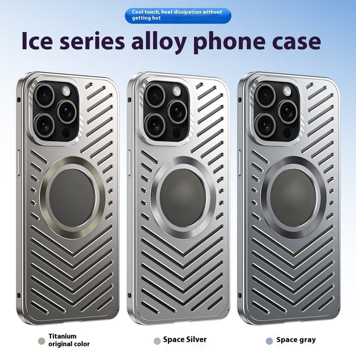 Ice Cool Spring Fastener Magnetic Suction Phone Case Heat Dissipation Metal Drop-resistant Protective Cover