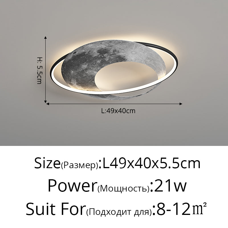 Planet Moon Ceiling Lamp Bedroom Creative