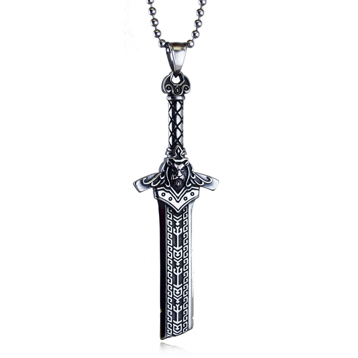 Men's And Women's Fashion Retro Broken Sword Titanium Steel Pendant