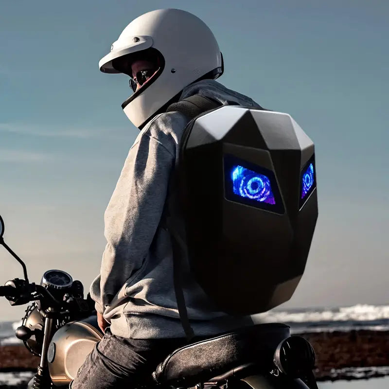 Led Backpack Screen Rider Motorcycle Locomotive Dazzlingly Cool Travel Screen Luminous Eyes