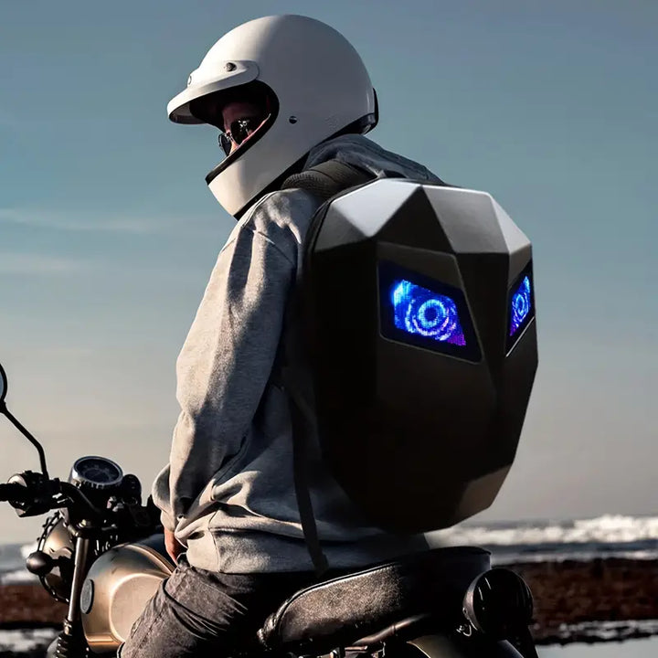 Led Backpack Screen Rider Motorcycle Locomotive Dazzlingly Cool Travel Screen Luminous Eyes