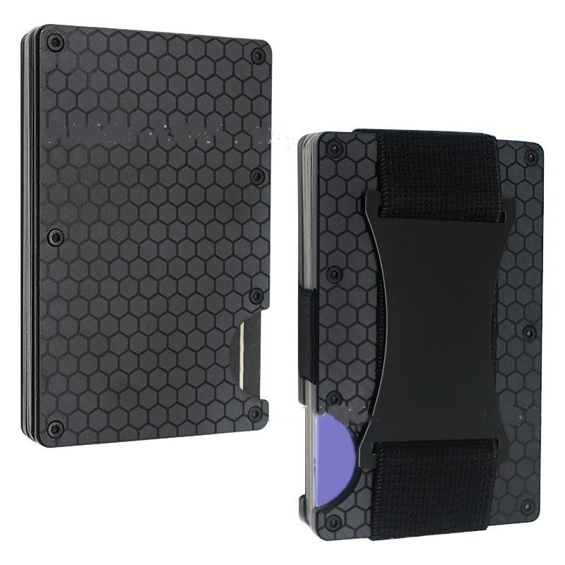 Metal Card Wrapped Carbon Fiber Wallet RFID Anti-theft Brush