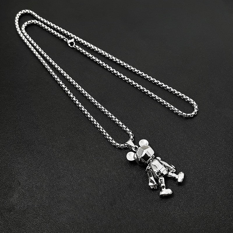 ARM Movable Bear Necklace Men's Fashion Hip Hop