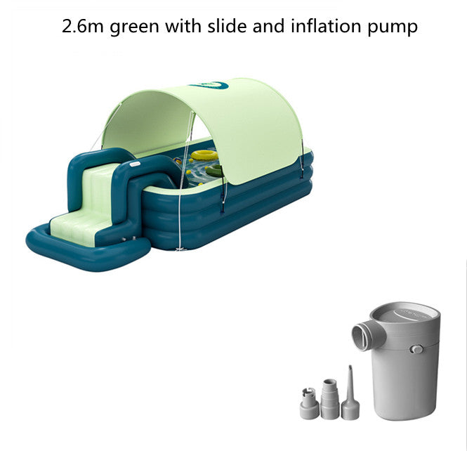 Children's Automatic Inflatable Swimming Pool Shade Baby Swimming Pool Swimming Bucket Folding Swimming Pool Paddling Pool Inflatable Ball Pool