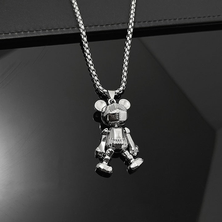 ARM Movable Bear Necklace Men's Fashion Hip Hop