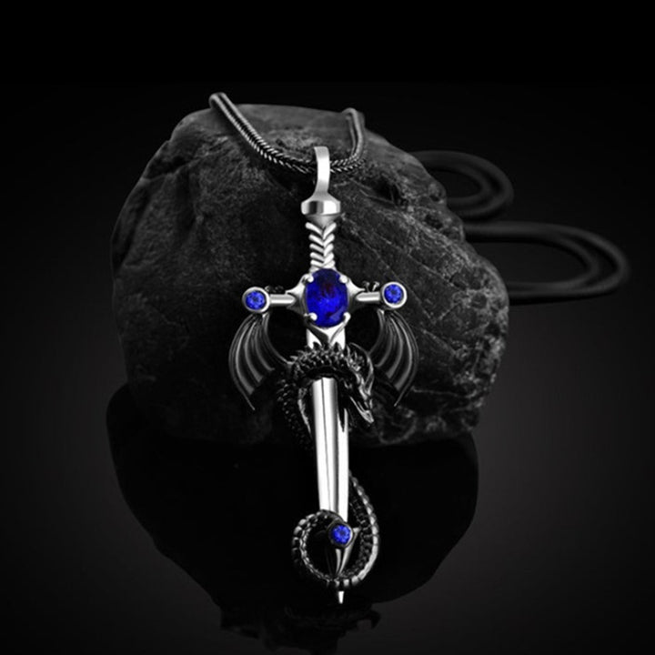 Men's Retro Dragon Sword Hip Hop All-match Necklace Pendant