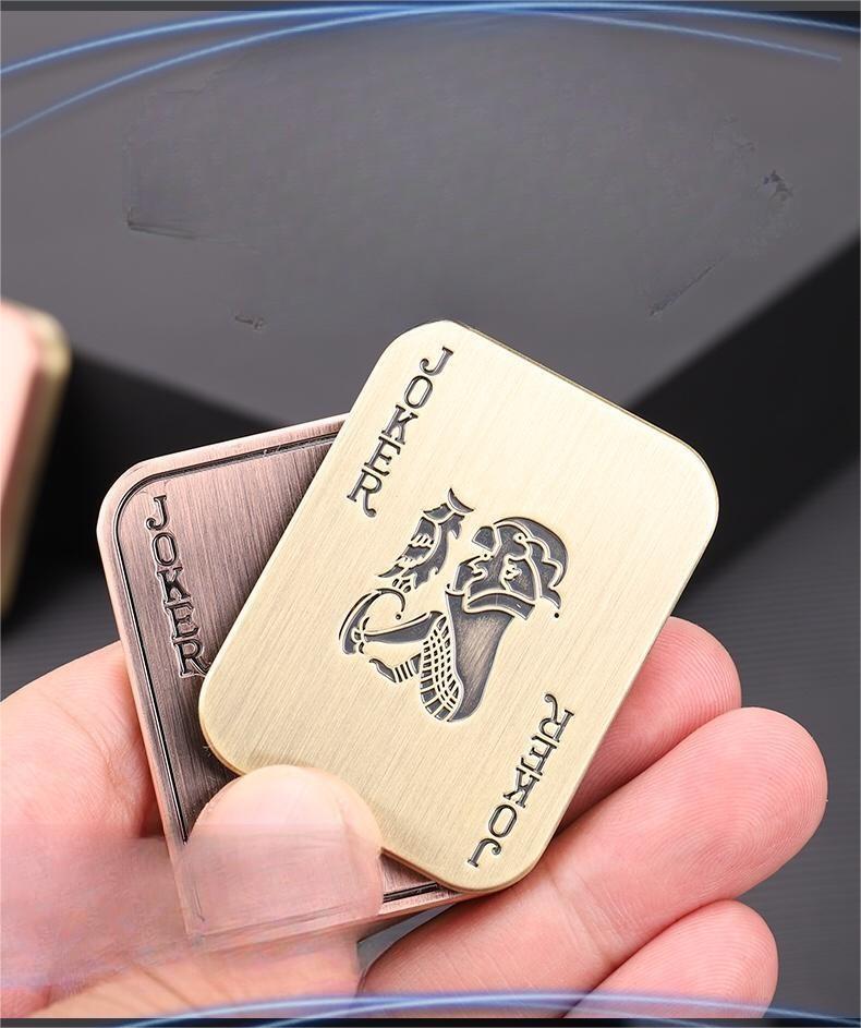 Zirconium Alloy Poker Push Card Fingertip Decompression Card Coins