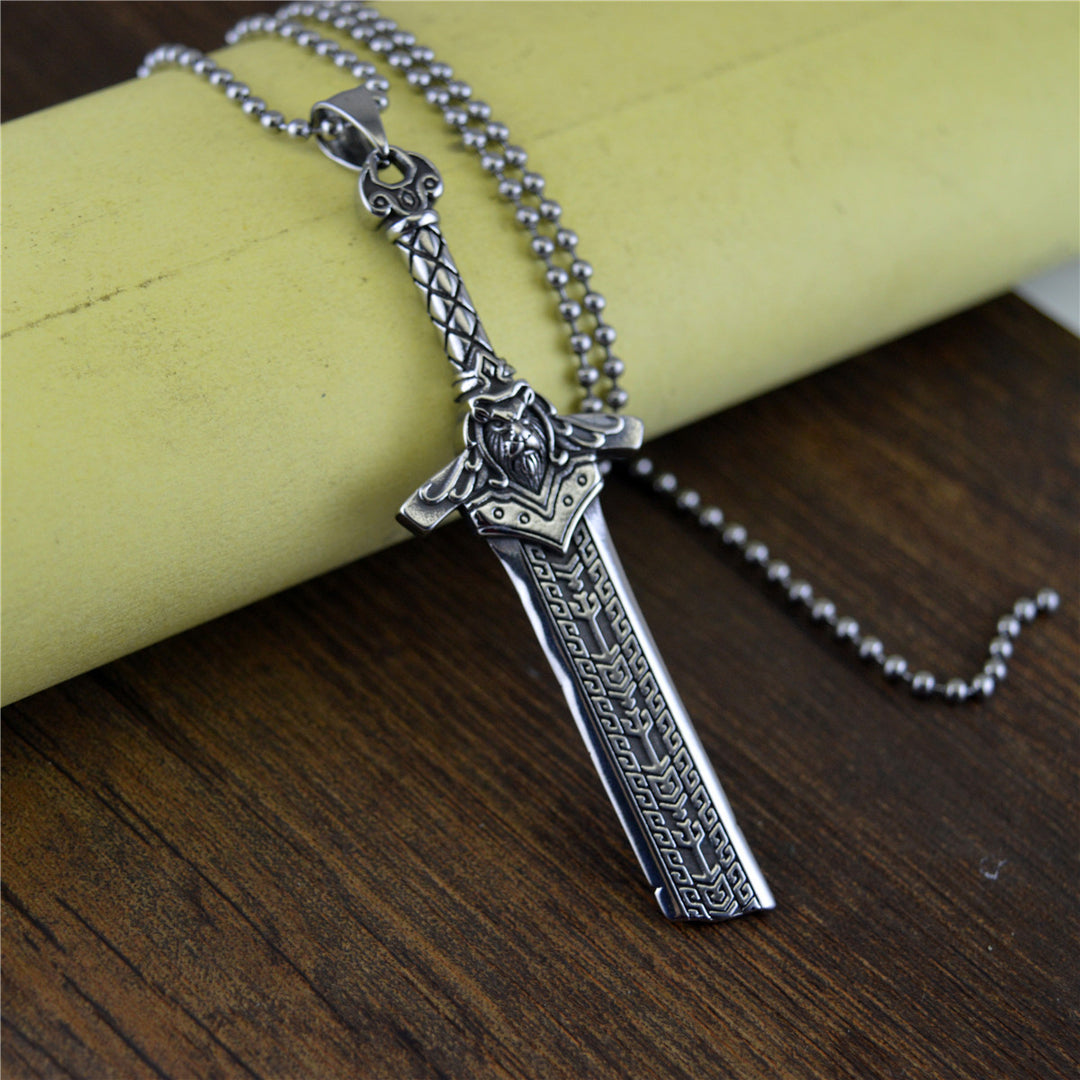 Men's And Women's Fashion Retro Broken Sword Titanium Steel Pendant