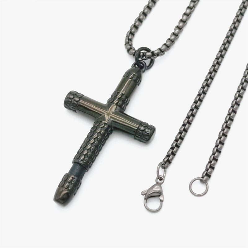 Hip Hop Retro Cross Necklace Ornament