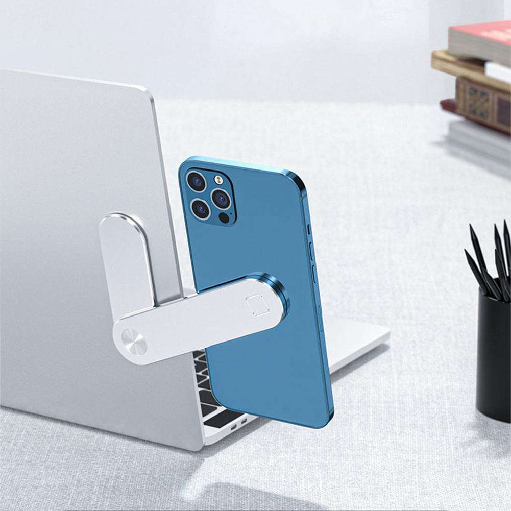 Laptop Phone Holder, Adjustable Laptop Side Mount Clip, Magnetic Laptop Monitor Mount, Computer Laptop Cellphone Stand Foldable Aluminum Expansion Bracket Tablet Clip For Dual Screen