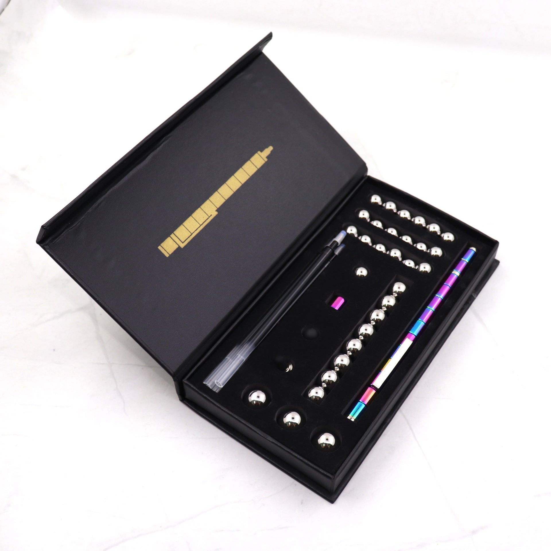 Stress Reducer Relief Toys Gift Box funny black golden kits Fidget magnetic polar pen with stylus ball pen