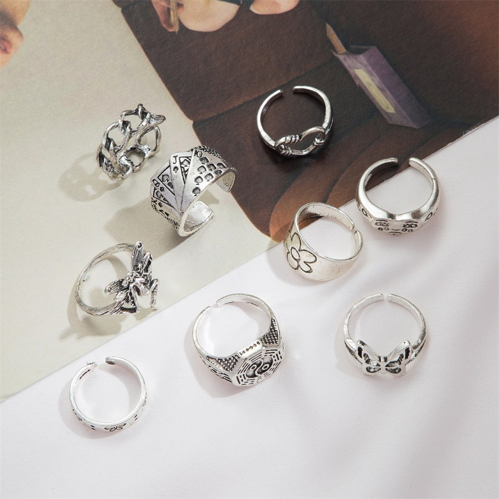 Retro Chess And Card Rings Set Of 9