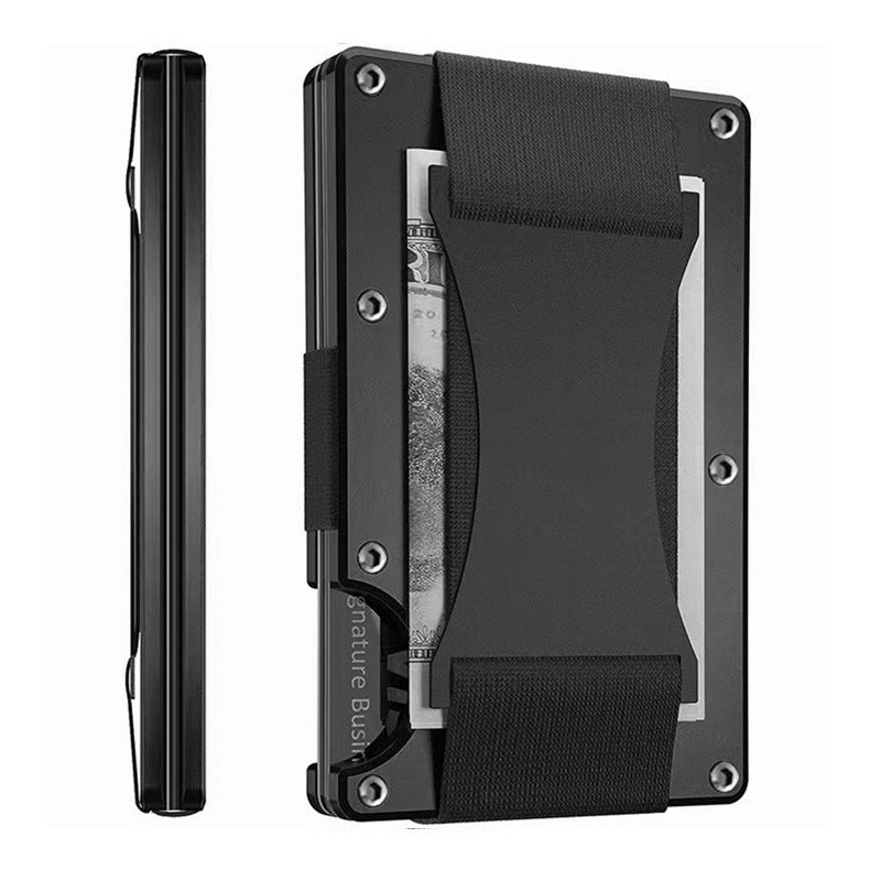 Metal Card Wrapped Carbon Fiber Wallet RFID Anti-theft Brush