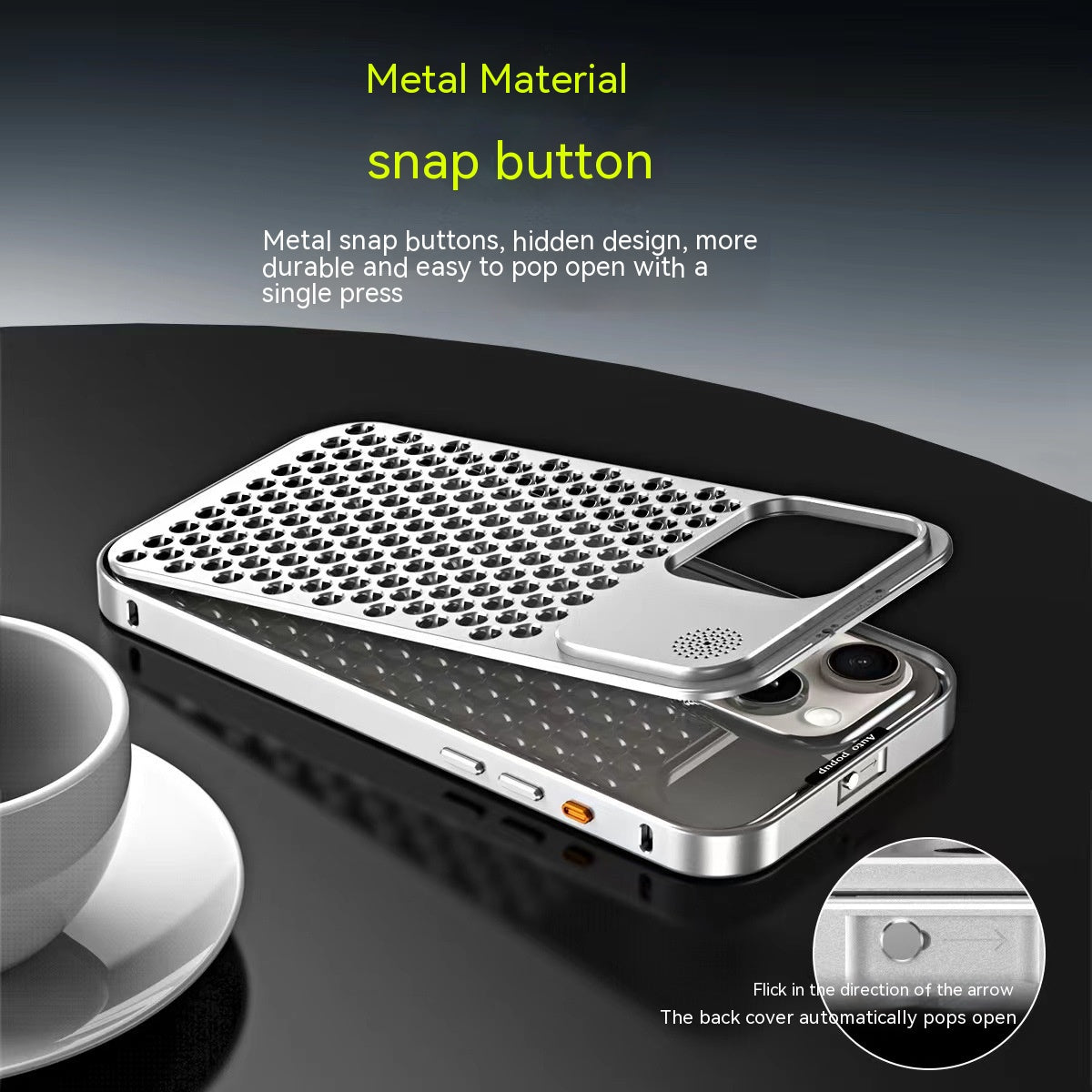 Aluminum Alloy Spring Fastener Mobile Phone Heat Radiating Phone Shell Protective Case