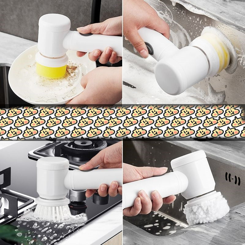 Kitchen Supplies Multifunctional Brush Electric Scrubber Rechargeable Dishwashing Brush Automatic Range Hood Stove