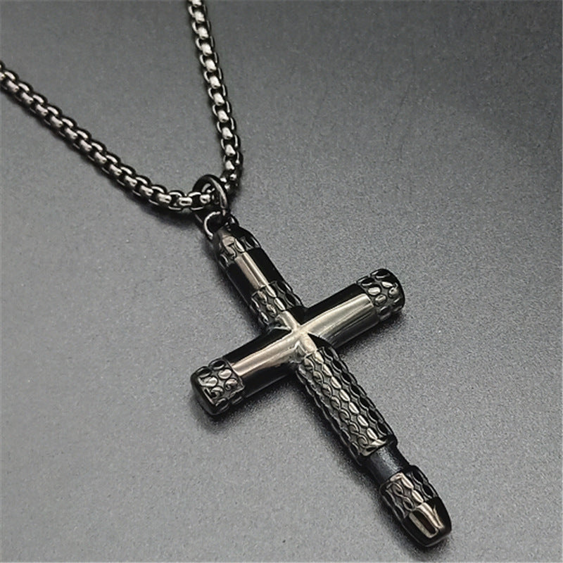 Hip Hop Retro Cross Necklace Ornament