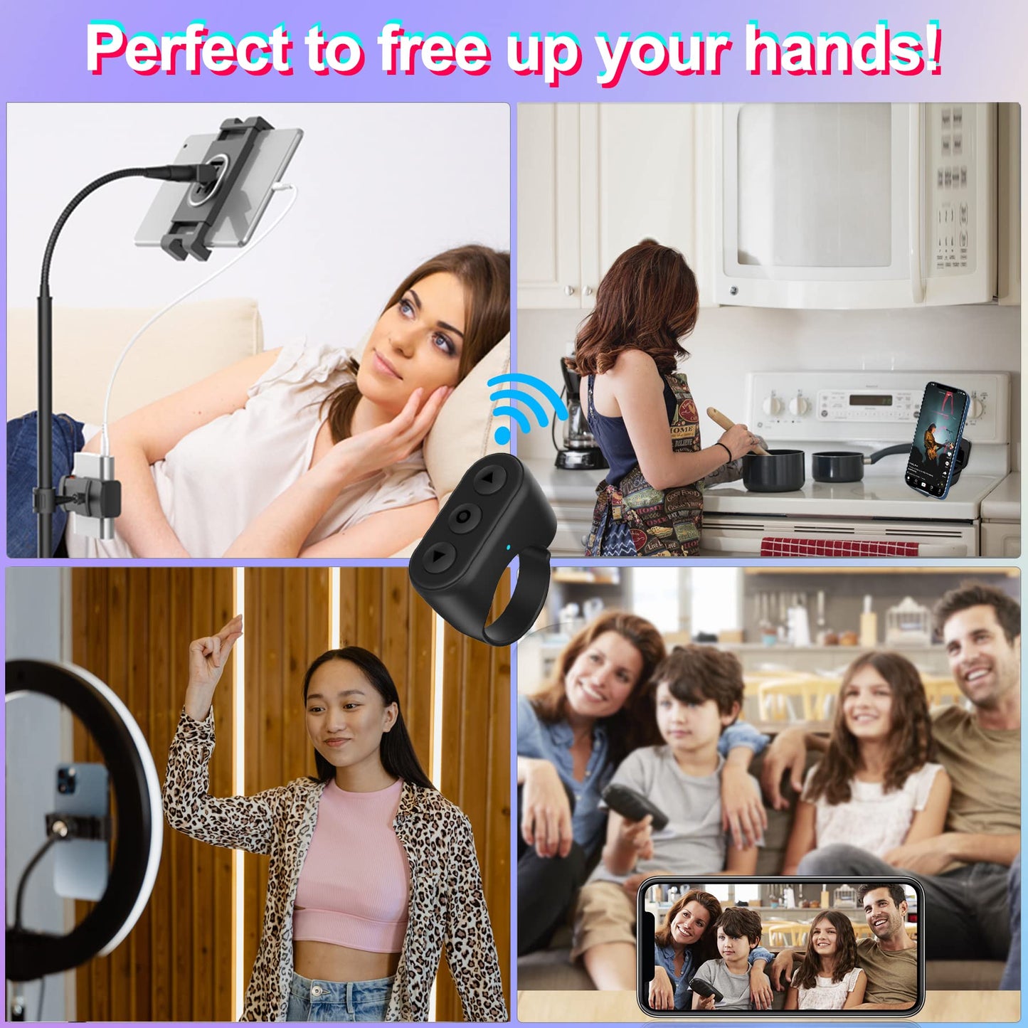 New Bluetooth Fingertip Video Controller For Tik-tok Short Video Browsing Device Flipping Mobile Phone Remote Control Ring Wireless Controller