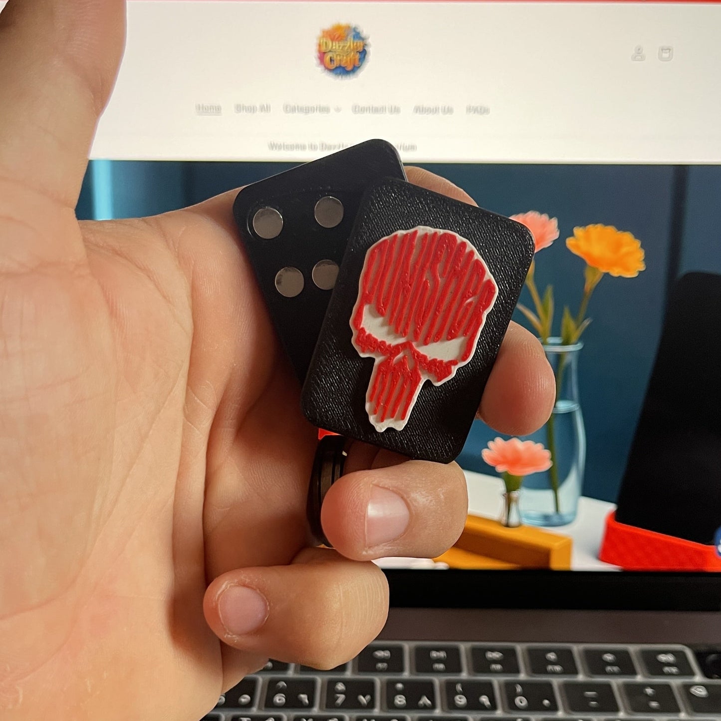 PunishSlide™ 22X – Magnetic Fidget Slider (Red Skull Edition)