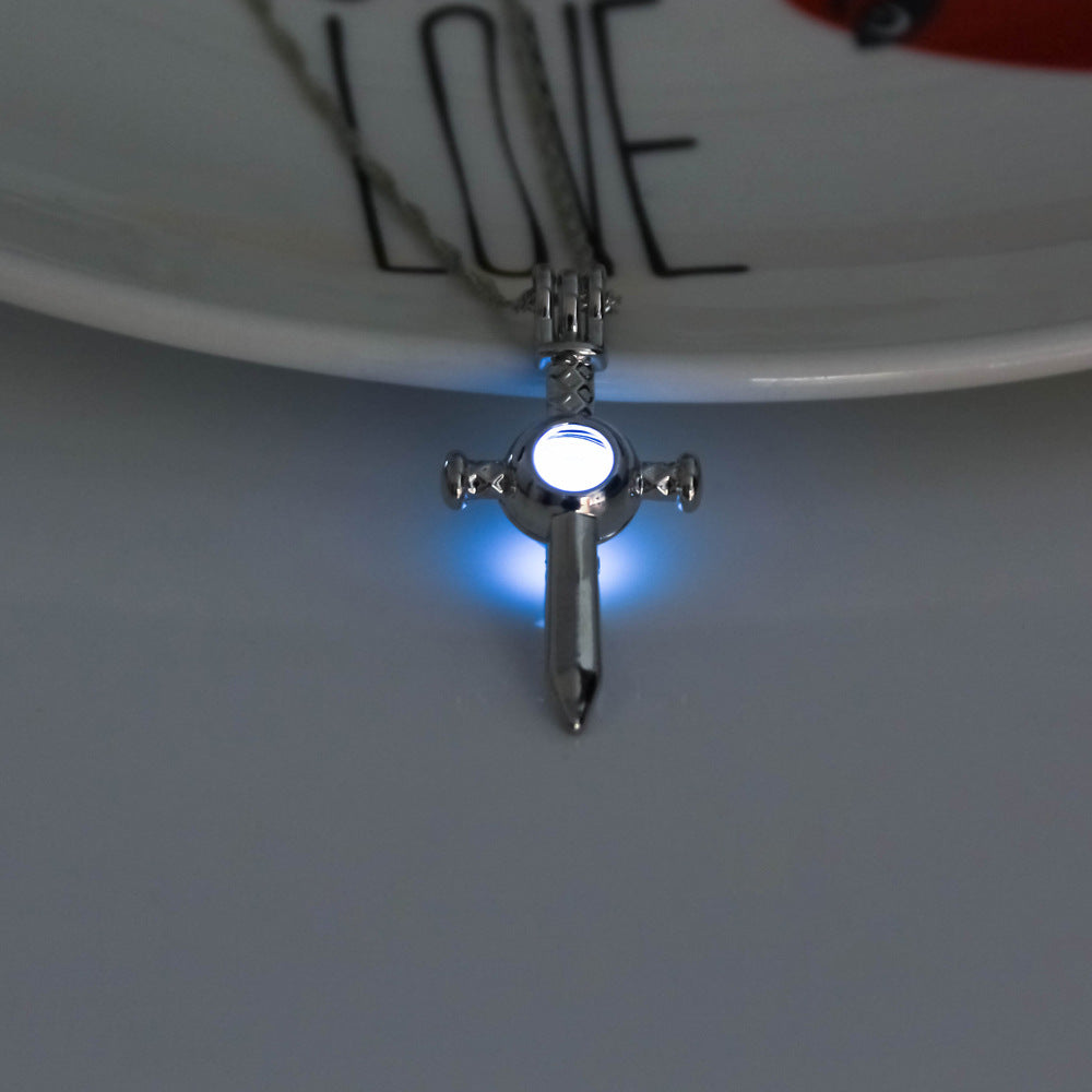 Creative Luminous Sword Openable Hollow Pendant