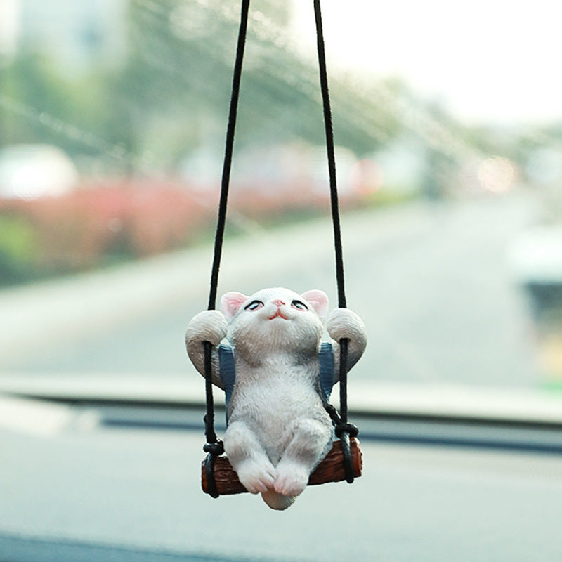 Car Aromatherapy Pendant Kitten Ornaments Inside Car Small Jewelry Rearview Mirror Pendant Accessories