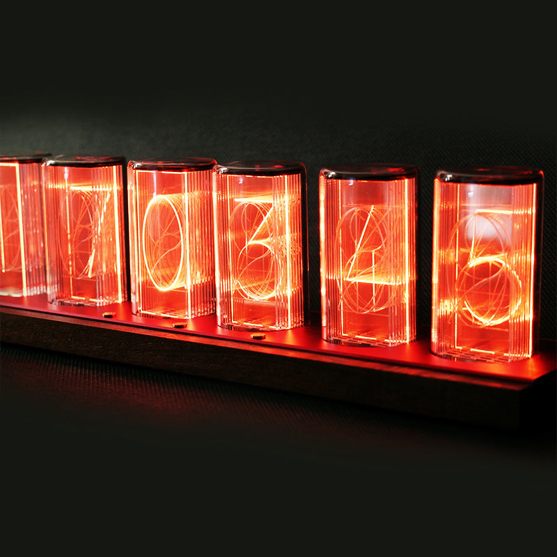 RGB Pseudoglow Tube Clock Creative Digital Desktop Decoration