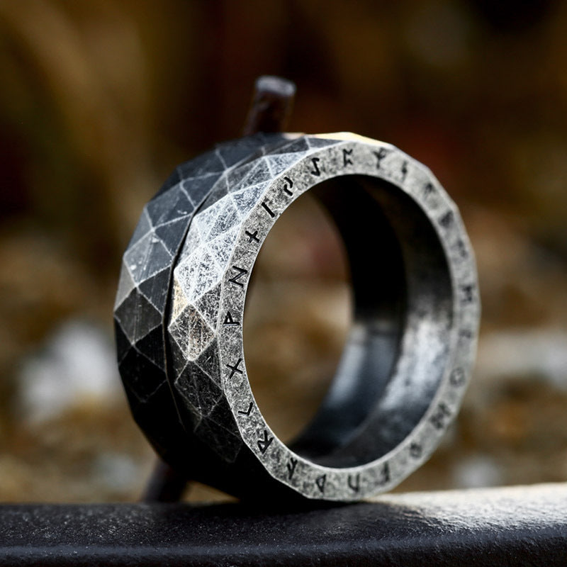 Japanese And Korean Simple Stylish Viking Letter Titanium Steel Ring