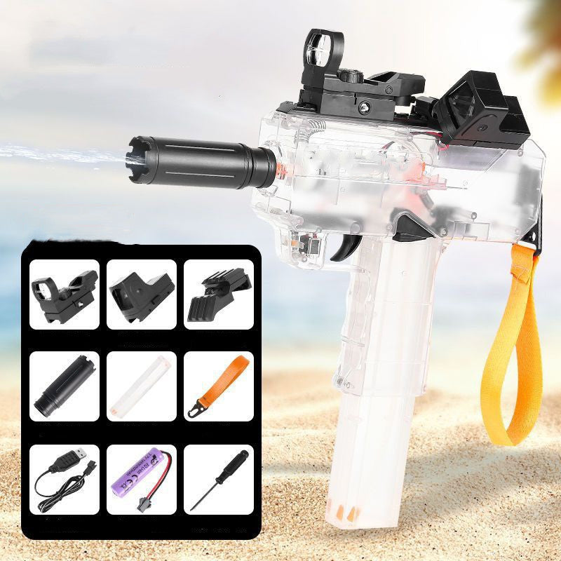 Uzi Electric Burst Water Gun Children's Powerful Water Gun Toy Fully Automatic Range Long Spray Outdoor Toy Water Gun