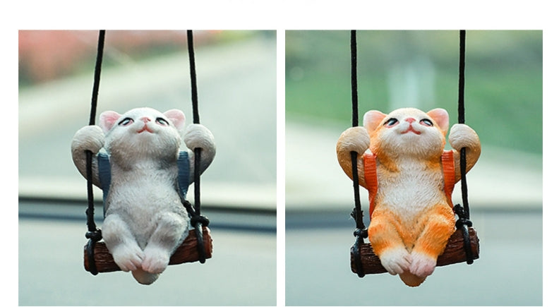 Car Aromatherapy Pendant Kitten Ornaments Inside Car Small Jewelry Rearview Mirror Pendant Accessories