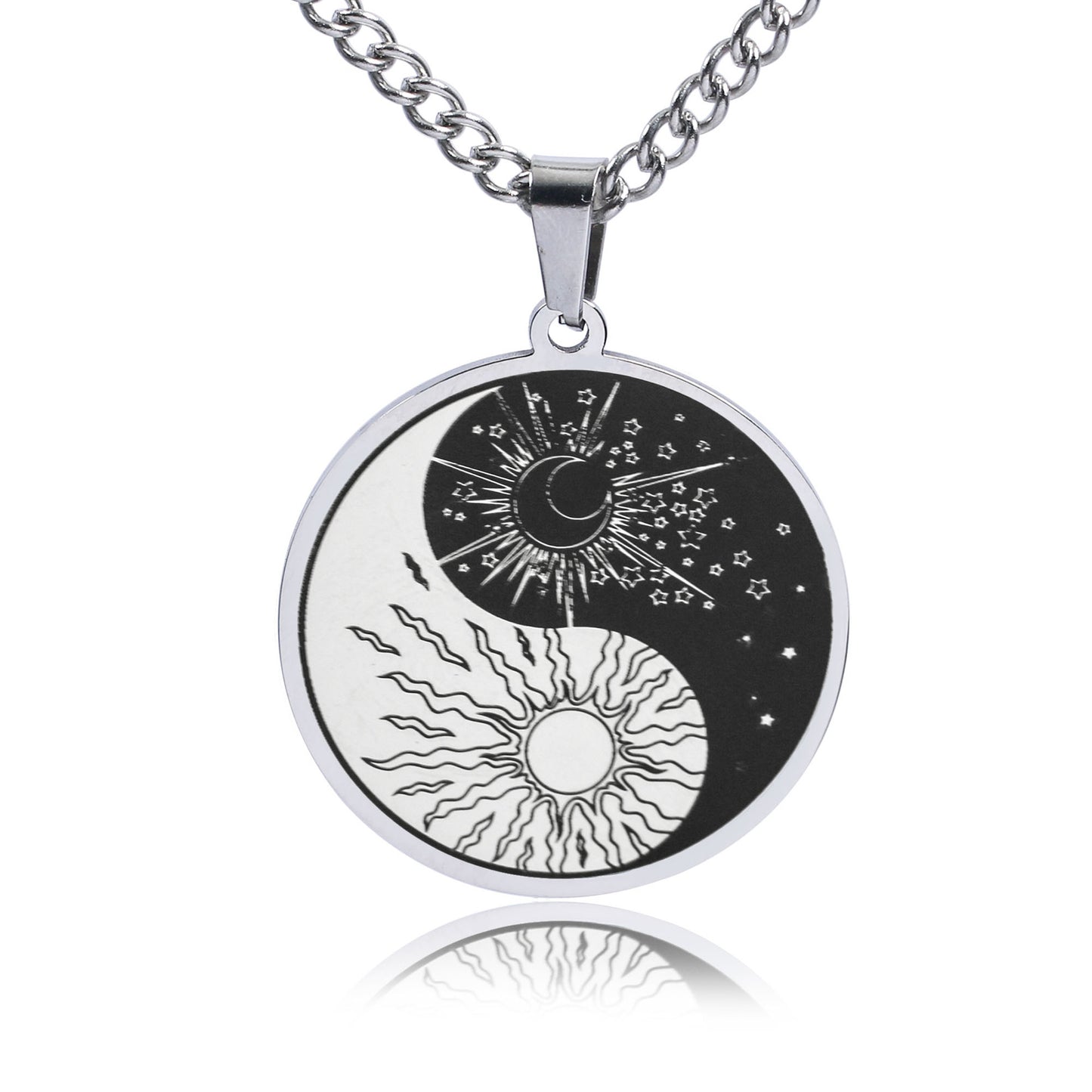 Men's Stainless Steel Creative Round Pendant Necklace