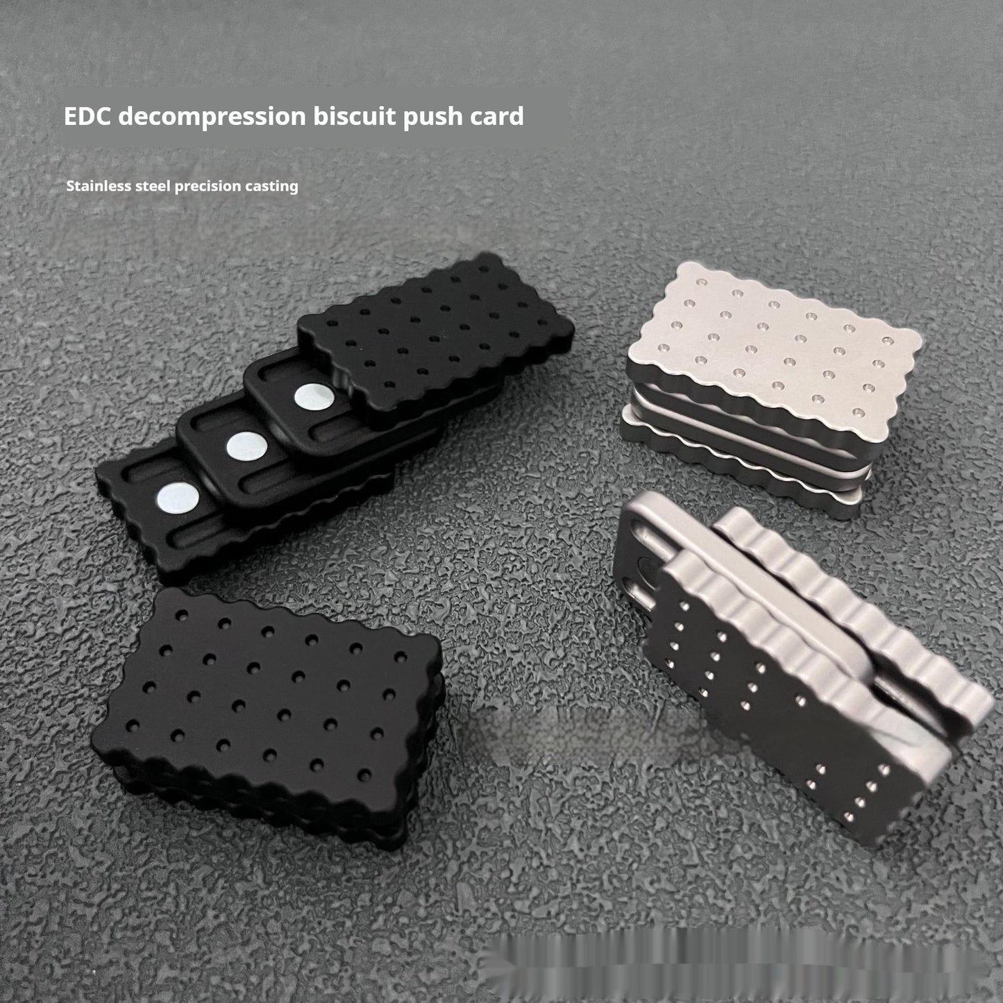 Biscuit 3-layer Rebound Feel Edc Push Card Decompression Toy