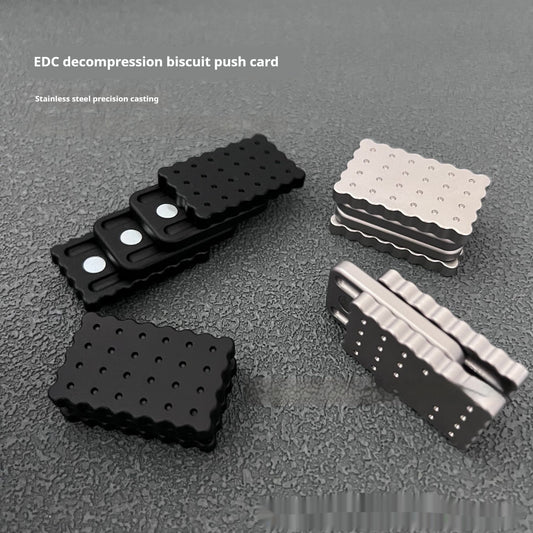 Biscuit 3-layer Rebound Feel Edc Push Card Decompression Toy