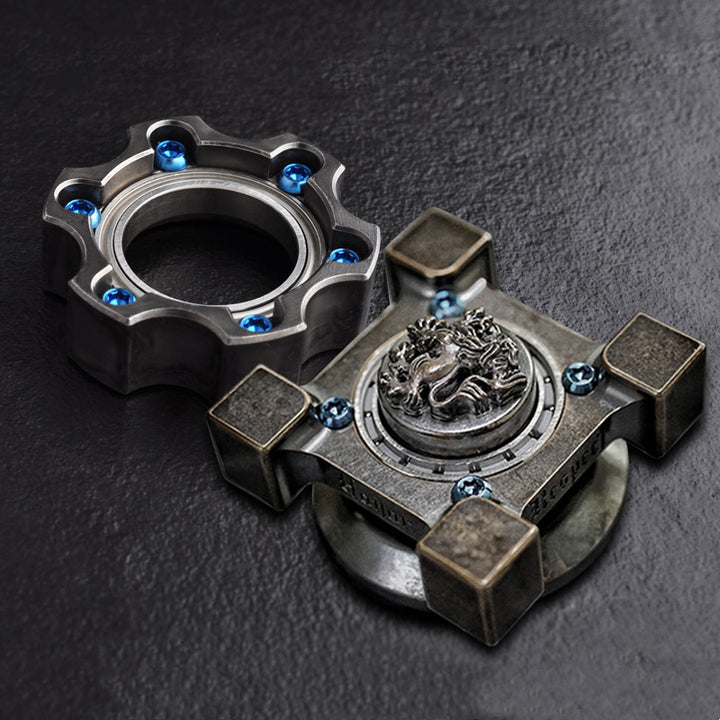 Gear Steel Fire Fidget Spinner Large Base Decompression Toy