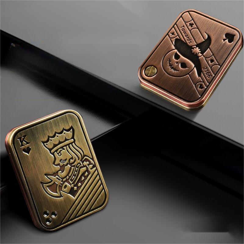 Zirconium Alloy Poker Push Card Fingertip Decompression Card Coins