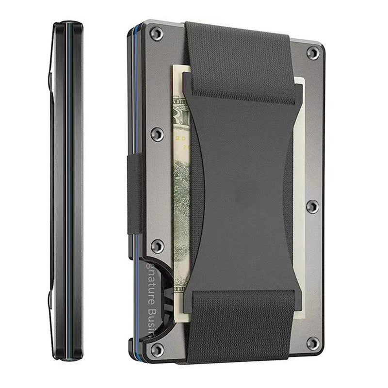 Metal Card Wrapped Carbon Fiber Wallet RFID Anti-theft Brush