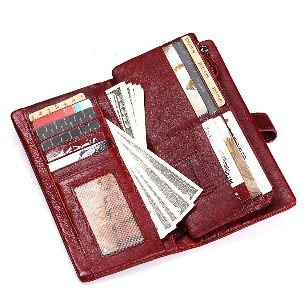 Leather Multi-function Zip Fastener Wallet