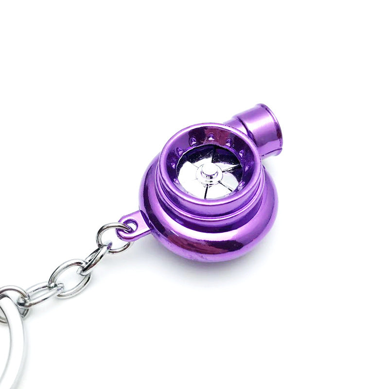 Car Turbo Keychain Metal Creativity High-grade Luminous LED Turbine Key Ring Pendant