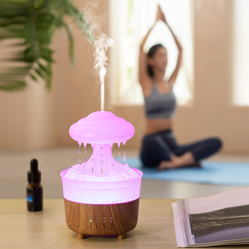 Rain Cloud Night Light Humidifier With Raining Water Drop Sound And 7 Color Led Light Essential Oil Diffuser Aromatherapy