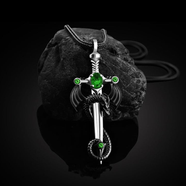 Men's Retro Dragon Sword Hip Hop All-match Necklace Pendant