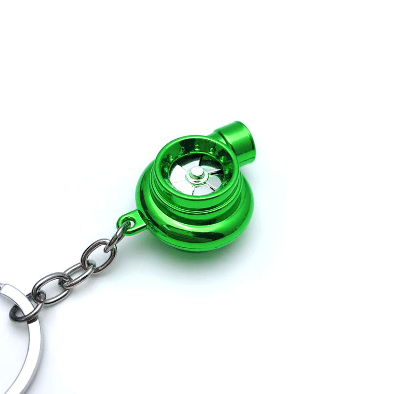 Car Turbo Keychain Metal Creativity High-grade Luminous LED Turbine Key Ring Pendant