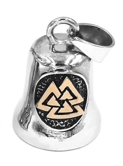 New European And American Retro Viking Odin Triangle Valknut Bell Pendant