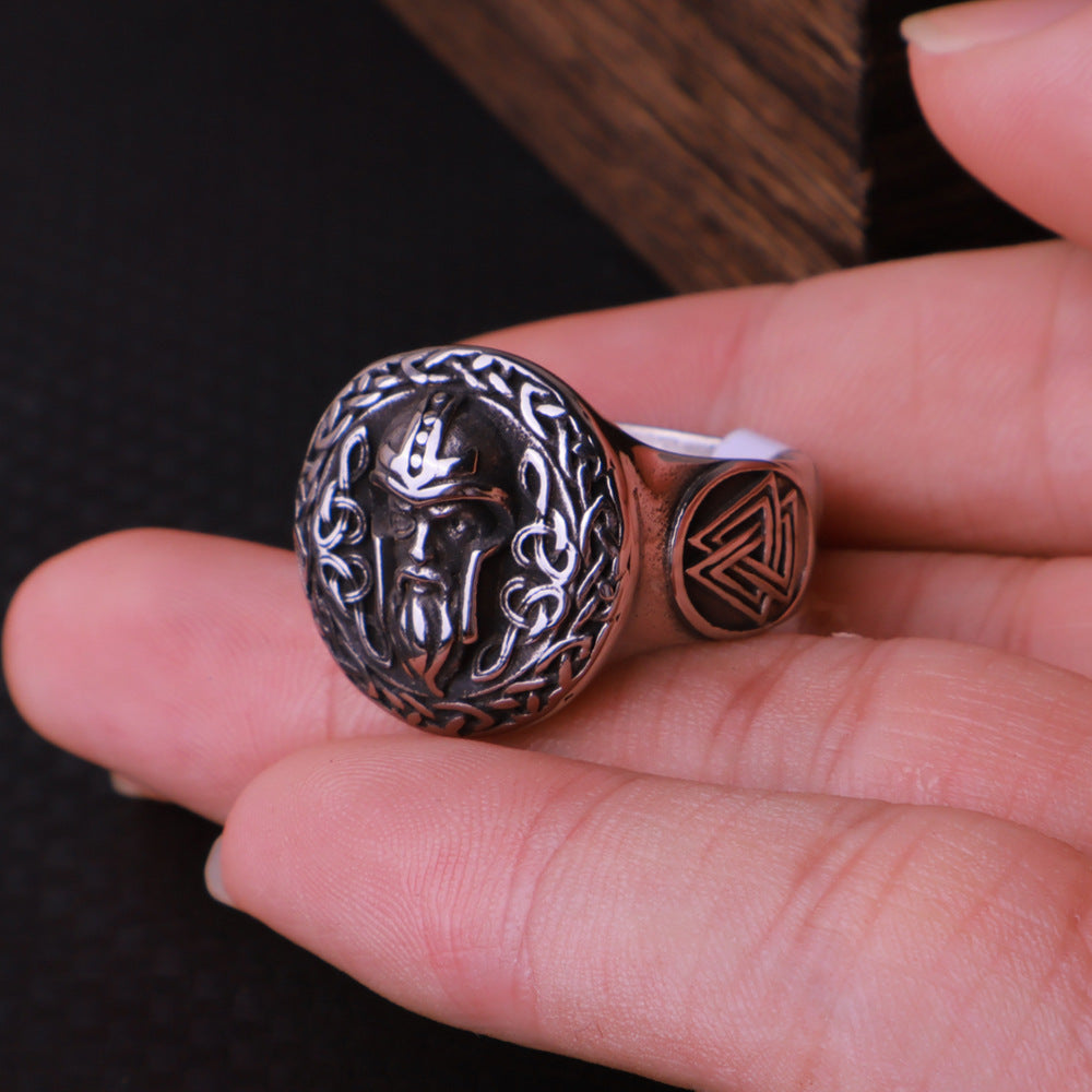 Viking Aoding Celtic Titanium Steel Ring Nordic Rune