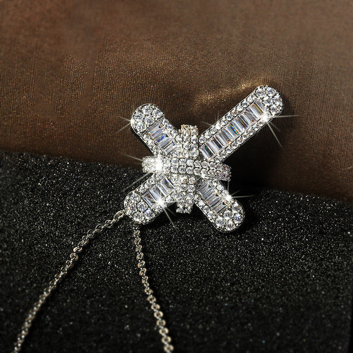 Hip Hop Jewelry Lady Diamond Cross Necklace