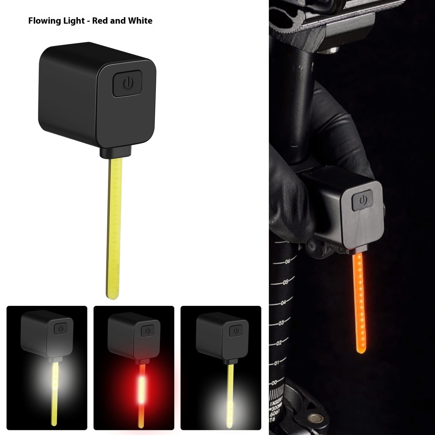 Taillight Bicycle Running Water Plug Light Night Riding Safety Indicator Lamp