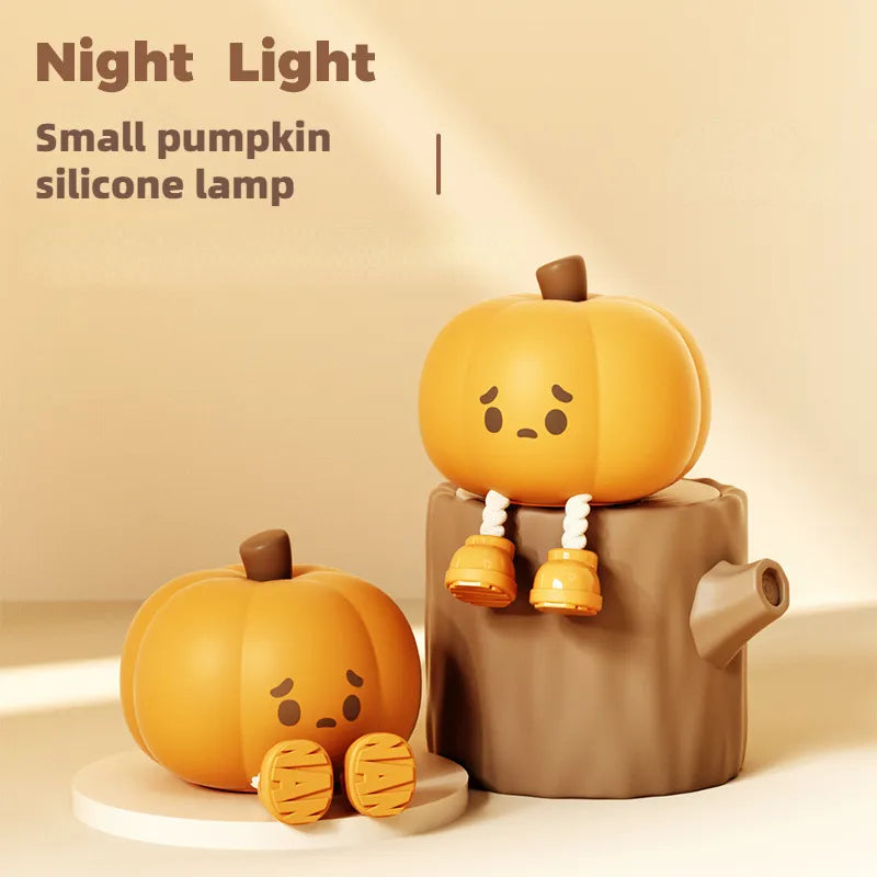 Home Decor Halloween Pumpkin Night Light Cute Soft Silicone Lamp Touch  Dimmable Rechargeable Bedside Decor Light Kids Gifts Halloween Decorations