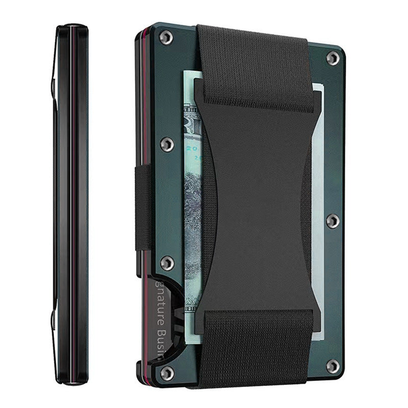 Metal Card Wrapped Carbon Fiber Wallet RFID Anti-theft Brush